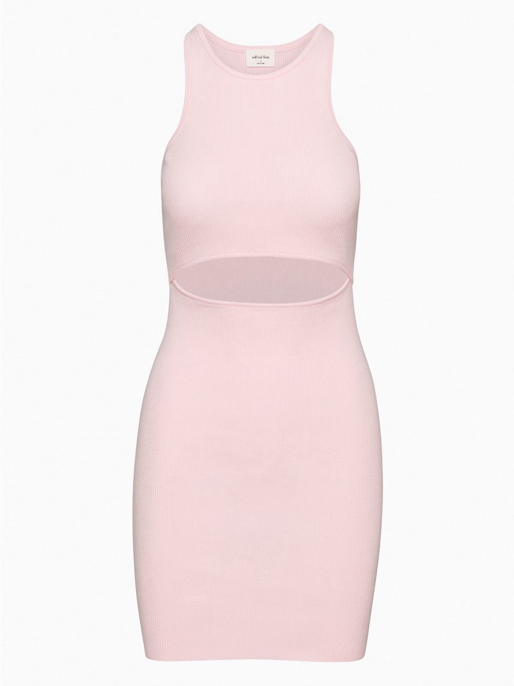 Wilfred Light Pink Cutout Ribbed Tank Dress
